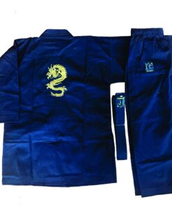 Bushido Black Daimyo Karate Suit with Gold Dragon Embroidery - Size 00