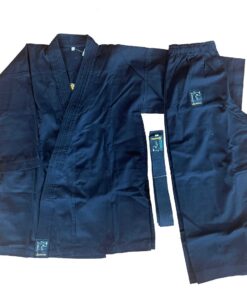 Bushido Black Daimyo Karate Suit with Gold Dragon Embroidery - Size 000