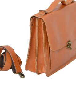 Business Clasp Satchel Laptop Bag - Butternut