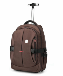 Business Travel Laptop Trolley/Shoulder Backpack - 19 Inch - Brown, Black