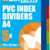 Butterfly A4 File Dividers 140 Micron PVC 5 Tab Pack of 5 Dividers
