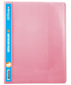 Butterfly A4 Quotation Folders 180 Micron Pink Pack Of 5