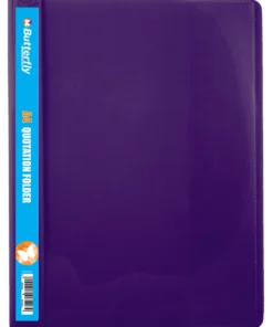 Butterfly A4 Quotation Folders 180 Micron Violet Pack of 5