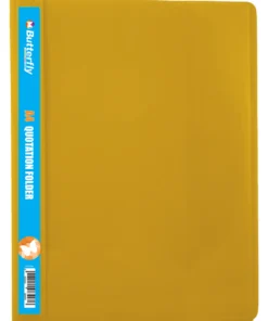 Butterfly A4 Quotation Folders 180 Micron Yellow Pack Of 5