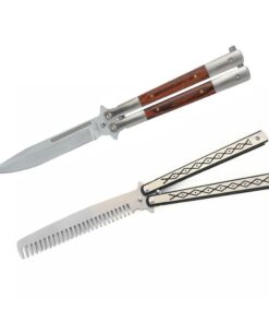 Butterfly Knife Balisong - Trainer Comb + Meranti Wood Handle