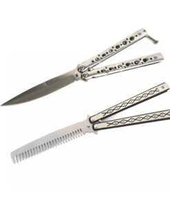 Butterfly Knife Balisong - Trainer Comb + Silver