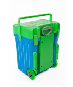 Cadii School Bag - Green Lid with Light Blue Body