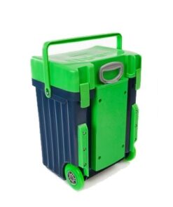 Cadii School Bag - Green Lid with Navy Body