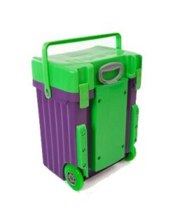 Cadii School Bag - Green Lid with Purple Body
