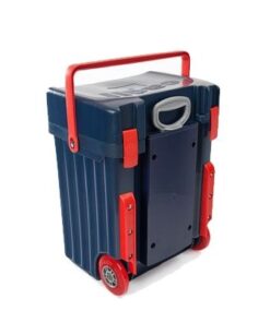 Cadii School Bag - Navy Lid & Body with Red Bump Protectors