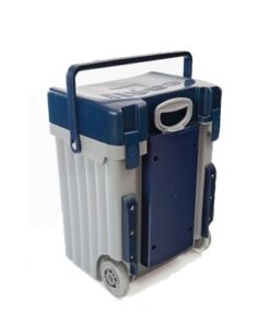 Cadii School Bag - Navy Lid with Grey Body