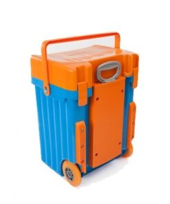 Cadii School Bag - Orange Lid with Blue Body