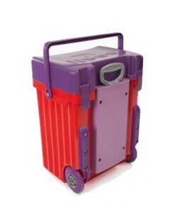 Cadii School Bag - Purple Lid with Red Body