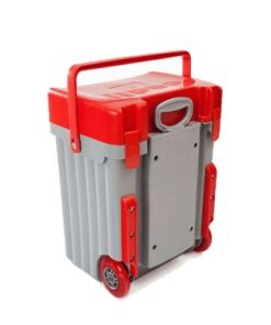 Cadii School Bag - Red Lid with Grey Body
