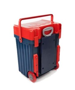 Cadii School Bag - Red Lid with Navy Body