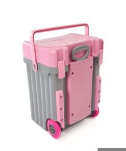 Cadii School Bag with Pink Lid & Grey Body