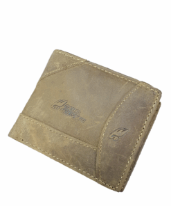 Camel Mountain Brown Genuine Leather Bi-Fold Wallet