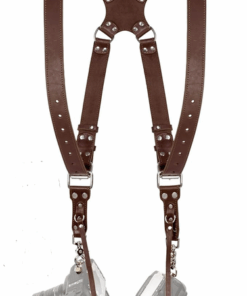 Camera Harness for 2 Cameras Dual Shoulder Leather Camera Strap DSLR/SLR