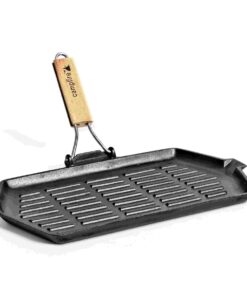 Campfire Cast Iron Rectangle Frypan with Folding Handle 35cm