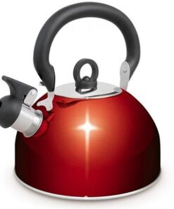 Campfire Stainless Steel Whistling Kettle Red 4lt