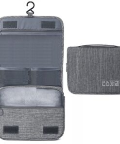 Camping 2-In-One Portable Hanging Packing Luggage Travel Organiser 41x23cm - Grey