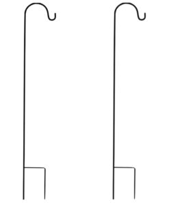 Camping 2 Shepherd Hook Stake Pole For Lantern Suspension (80x0.8x15cm)