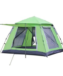 Camping 6 Person Spacious Tent With Porch, Stable and Lightweight Tents - Light green