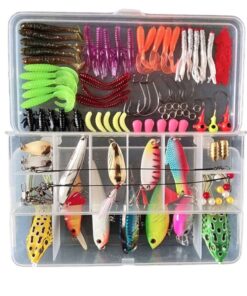Camping Bass Fishing Tackle Box, Lures & Accessories Set of 110