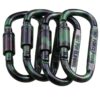 Camping Clip Carabiner Keychain Camo Locking Clip 4 Set