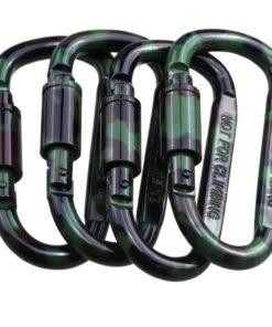 Camping Clip Carabiner Keychain Camo Locking Clip 4 Set