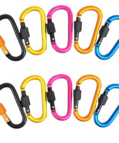 Camping Clip Carabiner Keychain Light Locking Clip 10 Set