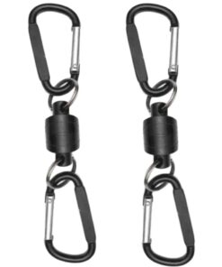 Camping Clip Carabiner Magnetic Keychain Double Clip 2 Set - Black