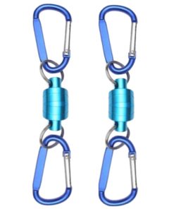 Camping Clip Carabiner Magnetic Keychain Double Clip 2 Set - Blue