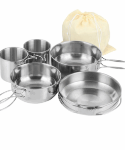 Camping Cookware Soup Pot Bowl Cup 5 pieces set