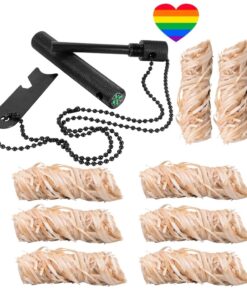 Camping Emergency Survival Lasting Kindling Brick Flint Set of 9 & Sticker