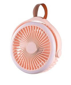 Camping Fan 4 Speeds Hanging Fan With Light - Pink