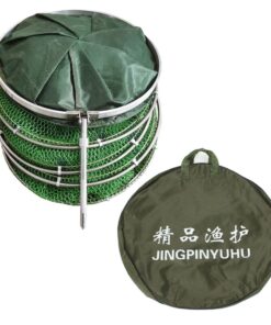 Camping Fishing Foldable Mesh Dip Net Fish Trap & Storage Bag (250cm)