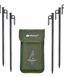 Camping Heavy Duty 6 Piece Tent Pegs & Portable Peg Storage Carry Pouch 20cm