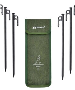 Camping Heavy Duty 6 Piece Tent Pegs & Portable Peg Storage Carry Pouch 30cm