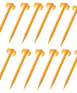 Camping Heavy Duty Tent Screw Anchor Spiral Peg Stakes Set of 12 (20cm)