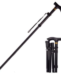 Camping Hiking walking Stick Folding - Black