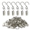 Camping & Home Stainless Steel S Hooks Curtain Multi Use Clips (50 Piece)