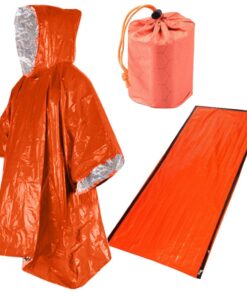 Camping Multifunctional Emergency Raincoat & Sleeping Bag With Carry Pouch