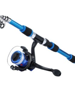 Camping Portable Carbon Fibre Telescopic 1.8m Fishing Rod with Reel (1.8m) - Blue