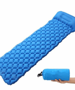 Camping Sleeping Pad, Thickness Inflatable Sleeping Mat with Pillow - Blue