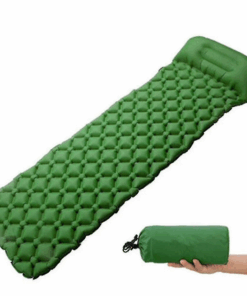 Camping Sleeping Pad, Thickness Inflatable Sleeping Mat with Pillow - Green