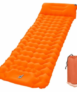 Camping Sleeping Pad, Thickness Inflatable Sleeping Mat with Pillow - Orange