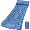 Camping Sleeping Pad With Built-In Pillow And Pump - Blue