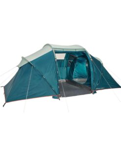 Camping tent with poles arpenaz 4.2 4 people 2 bedrooms
