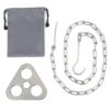 Camping Triangular Portable Tripod Grill Plate With Chain And Carry Bag